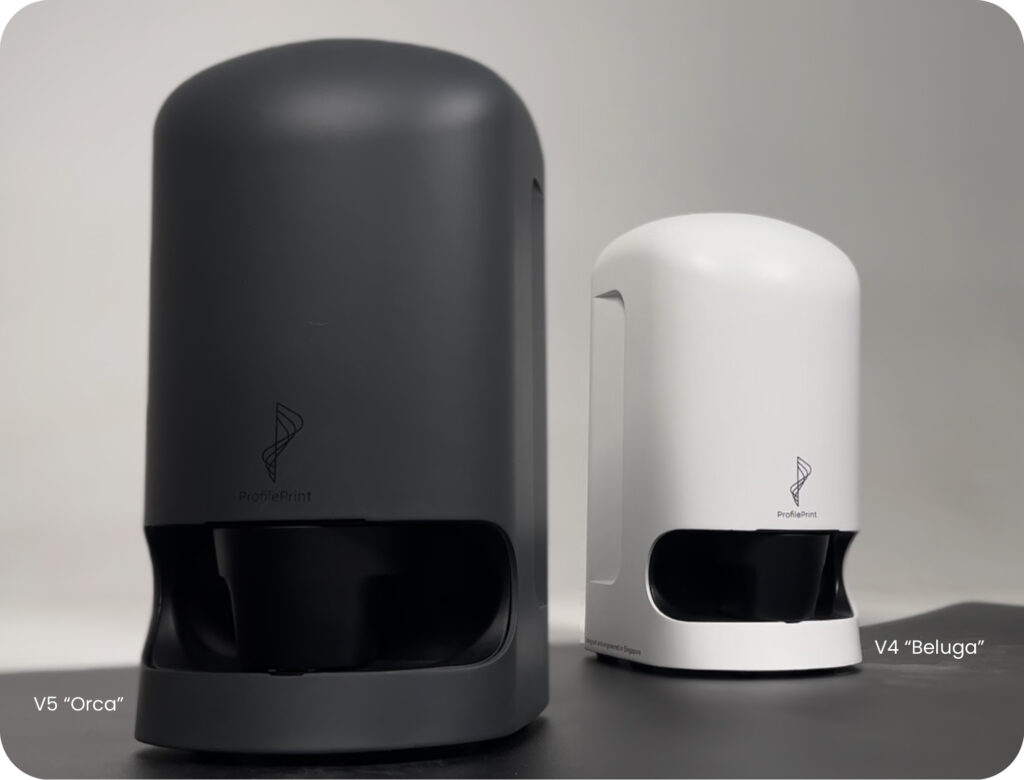 ProfilePrint's hardware - v4 and v5 analysers that capture digital food fingerprints of food ingredients in seconds