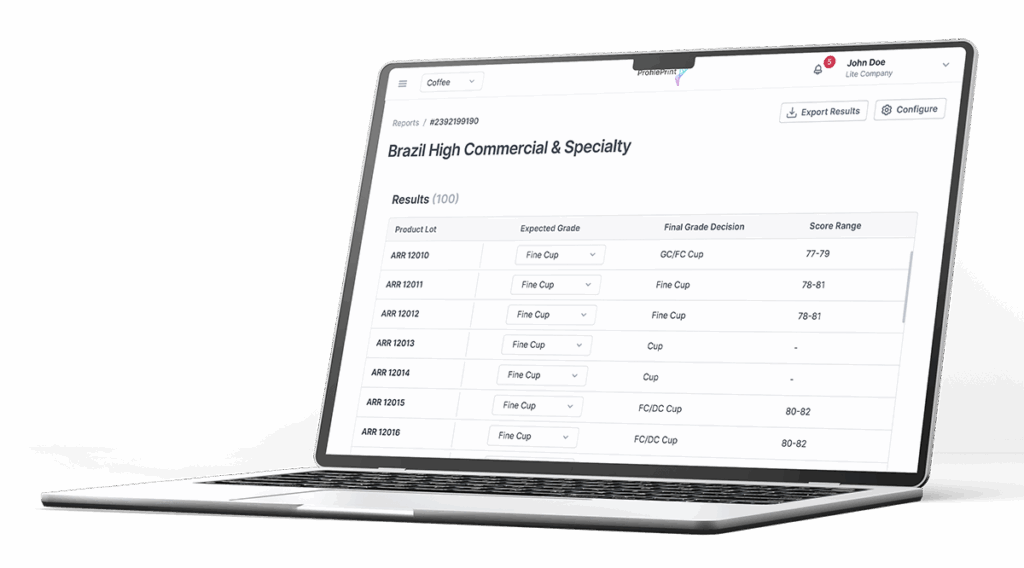 Laptop screen showing Standards Builder AI ingredient quality assessment tool with a final report