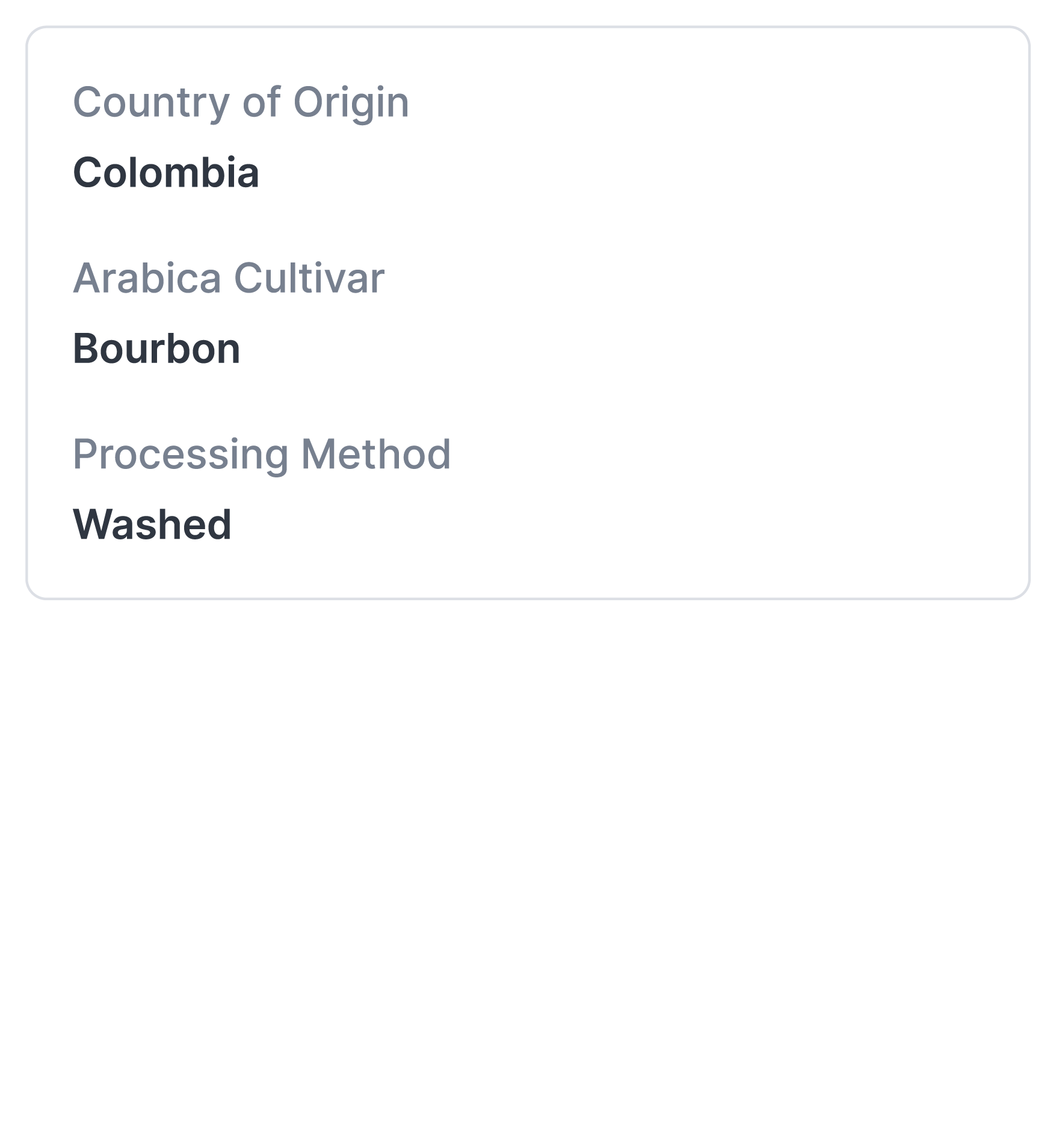 Additional attributes about the coffee bean that could be important for a holistic analysis of the bean